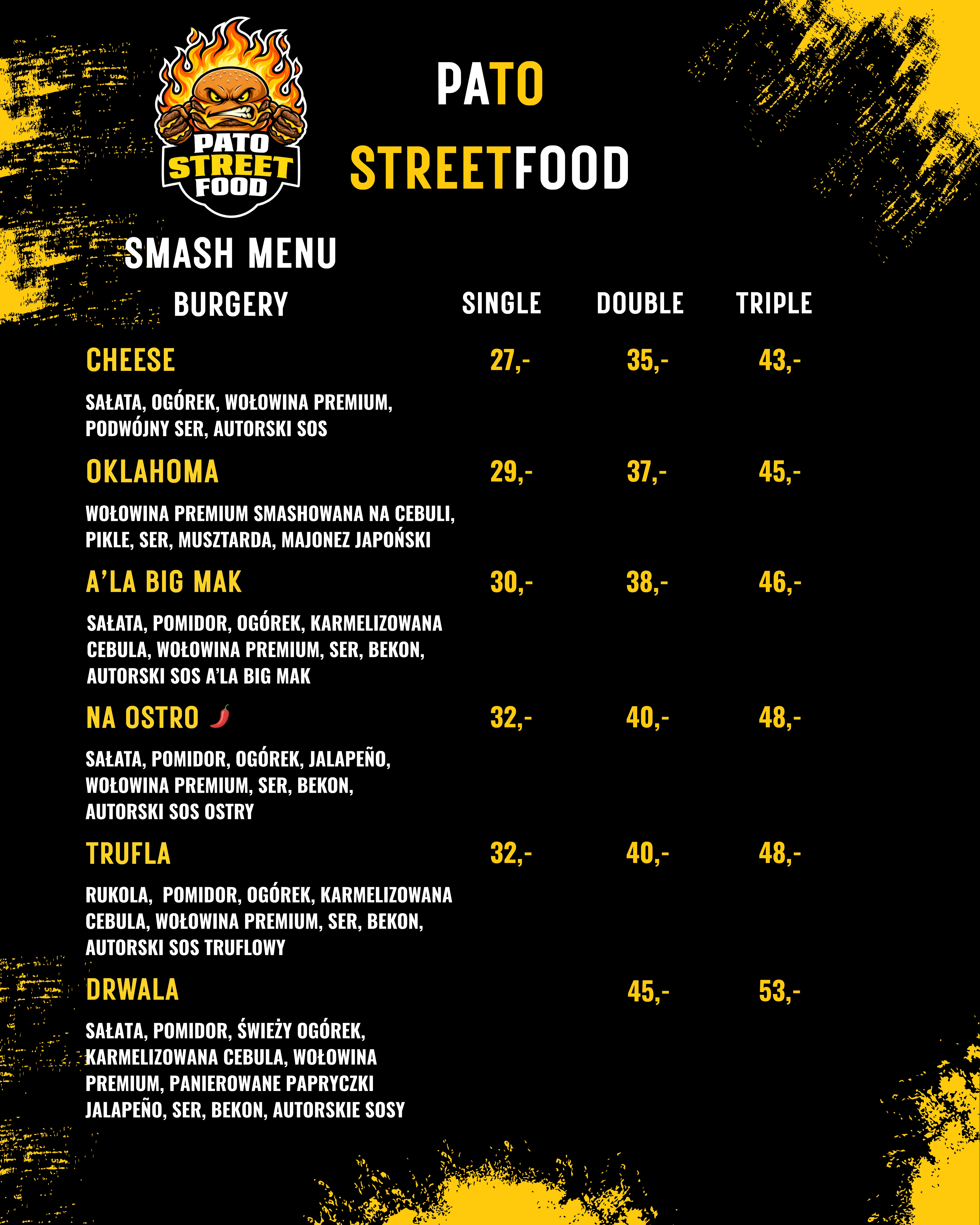 Menu PATOSTREETFOOD — strona 1